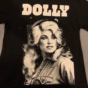 Brand new black and white DOLLY PARTON black T-shirt